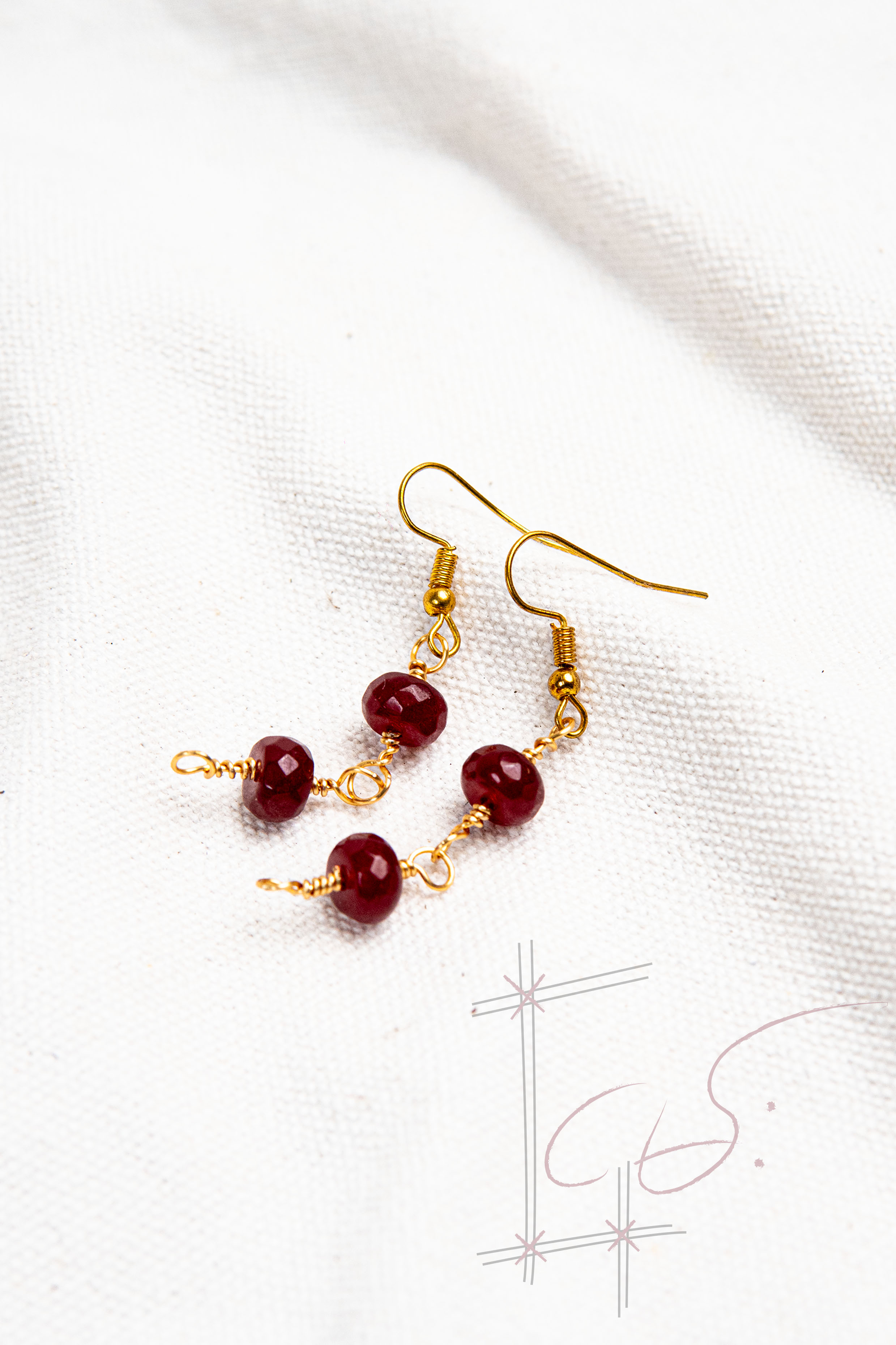 Ruby Quartz crystal Jewelry Set