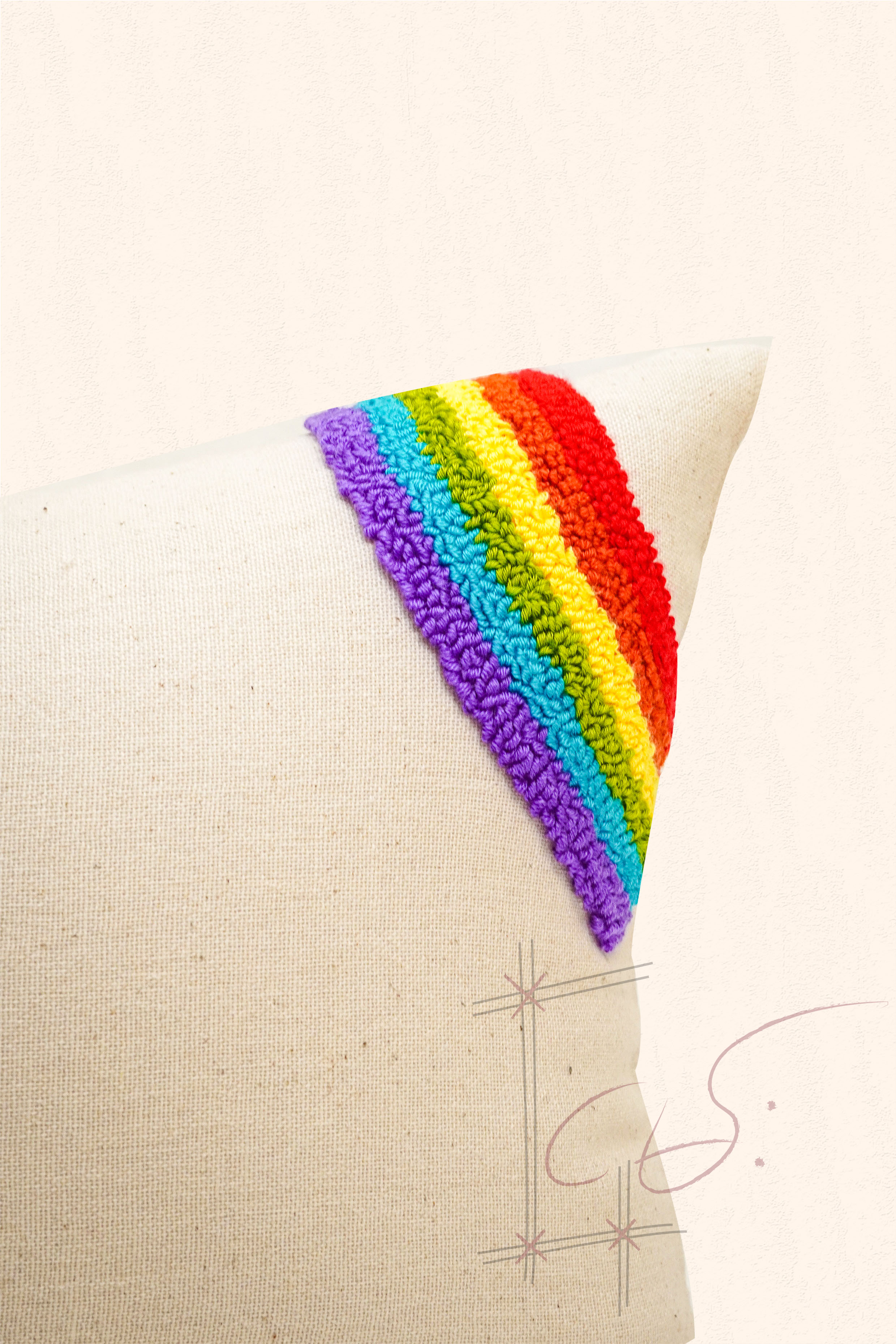 Rainbow Cushion Cover (Rectangle)