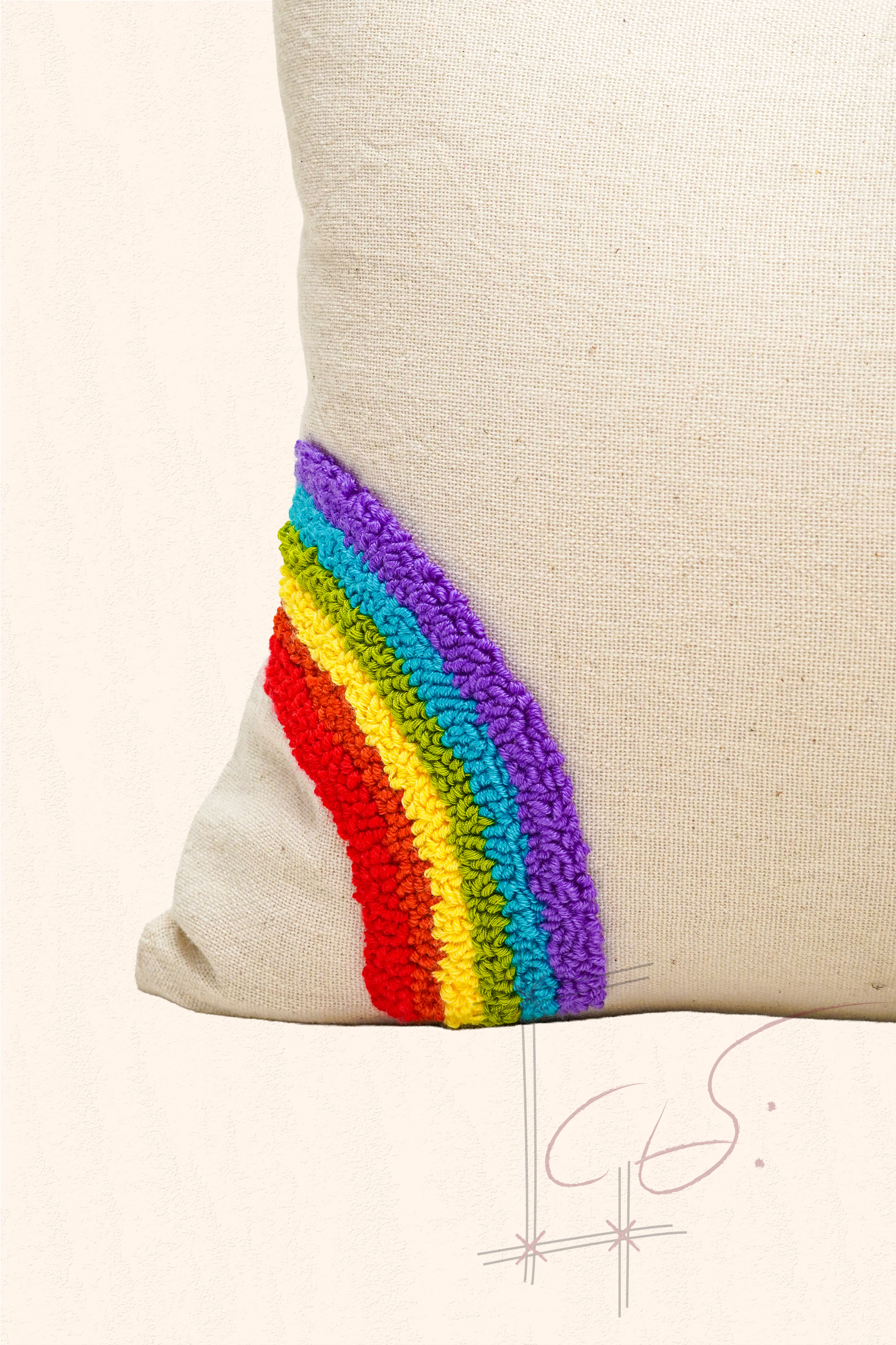 Rainbow Cushion Cover (Rectangle)